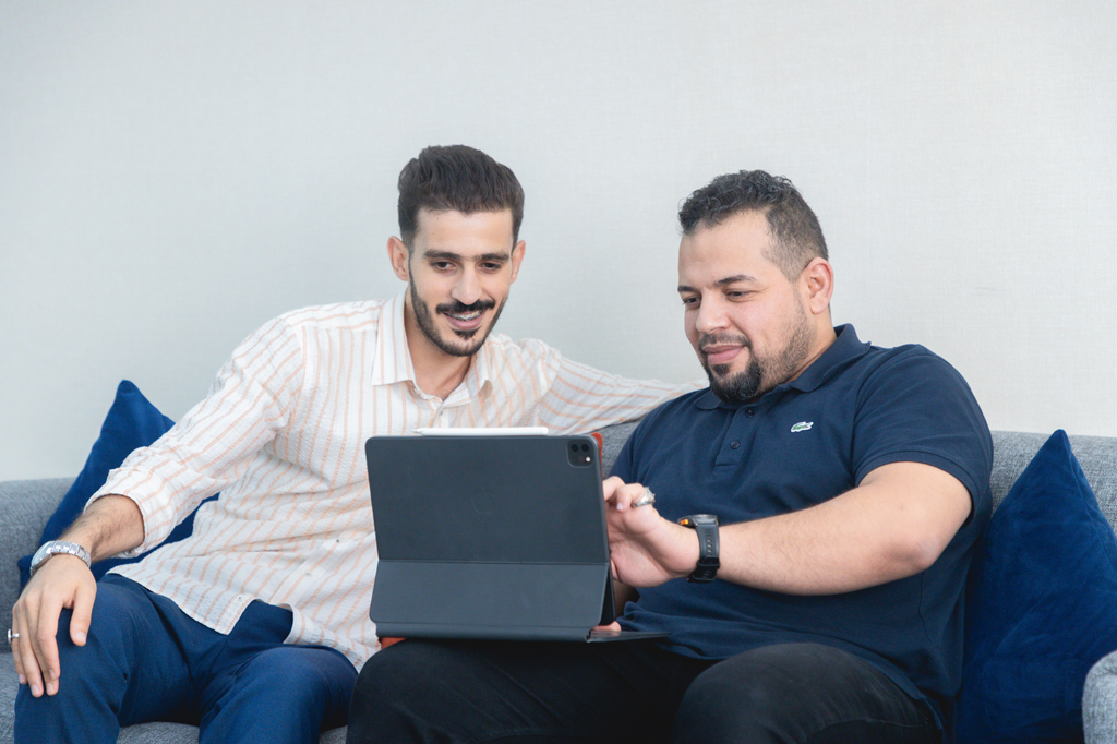 team photo man laptop